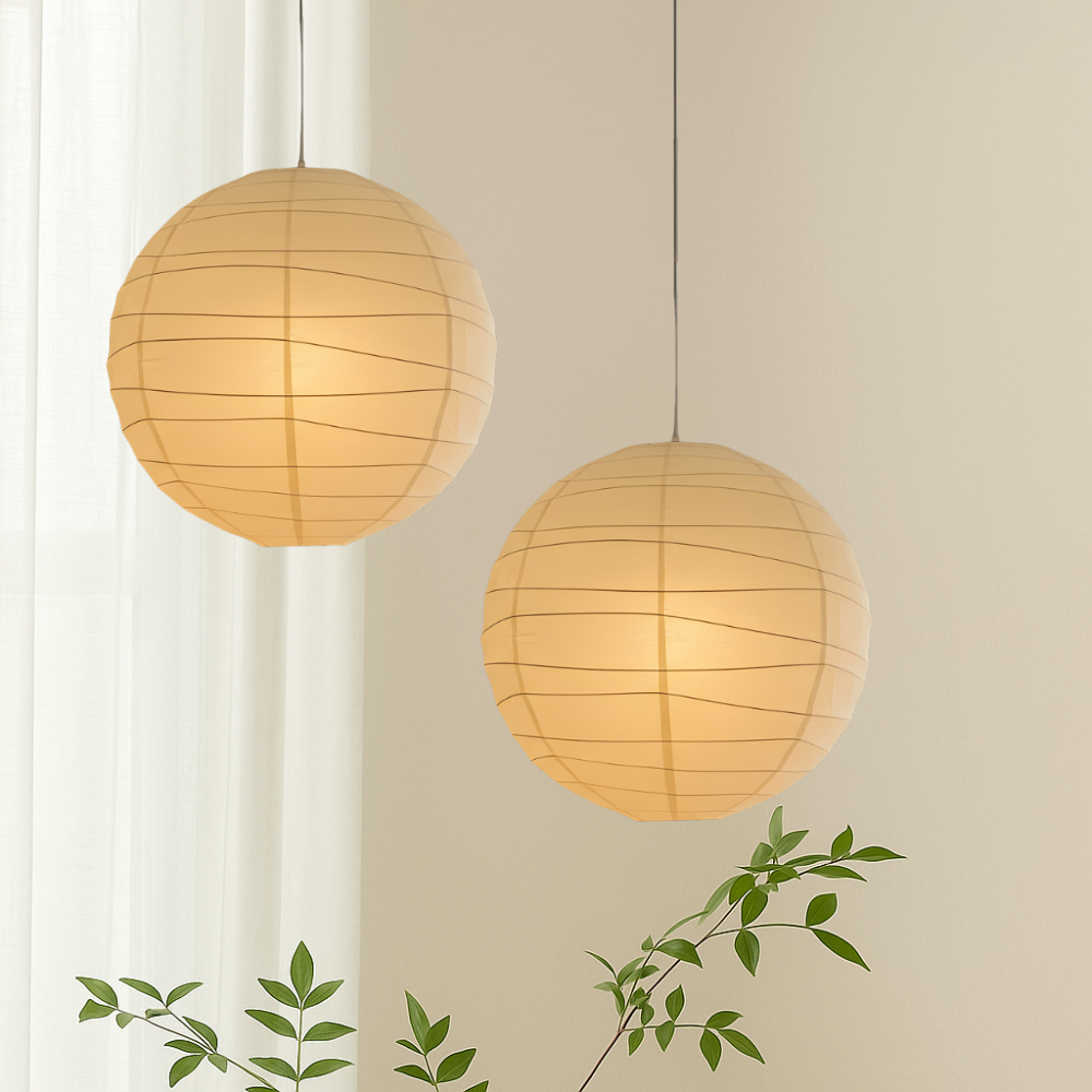 Akari hanglamp rijstpapier Ø30 Ø45 Ø55 wit woonkamer slaapkamer Japans design sfeerverlichting