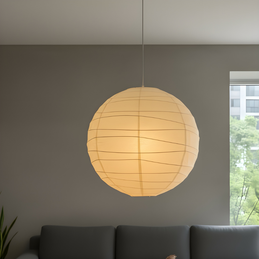 Akari hanglamp rijstpapier Ø30 Ø45 Ø55 wit woonkamer slaapkamer Japans design sfeerverlichting