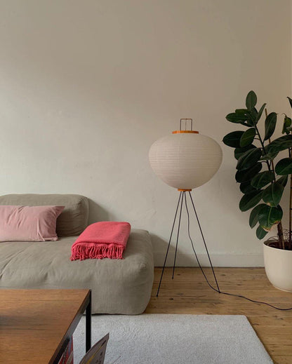 Akari Vloerlamp Mulberypapier Metaal Japanse Stijl Woonkamer