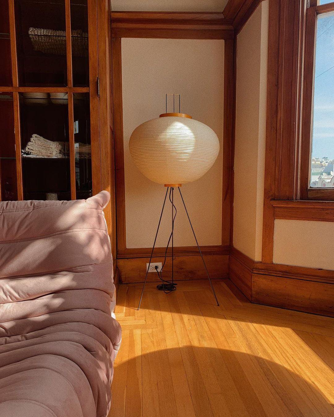 Akari Vloerlamp Mulberypapier Metaal Japanse Stijl Woonkamer