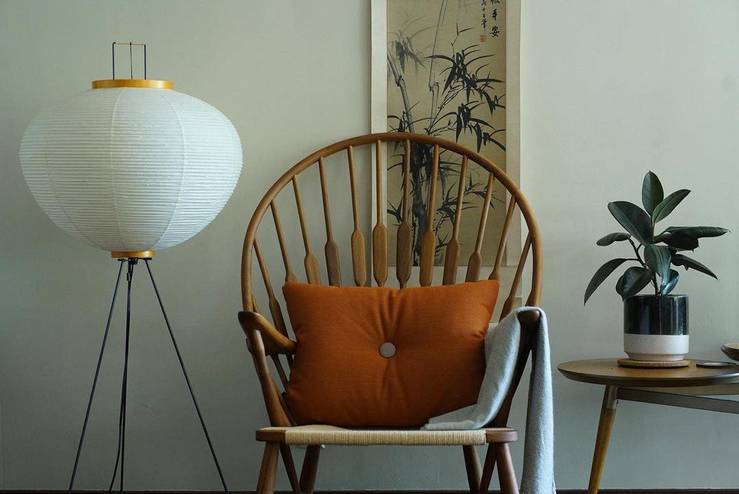 Akari Vloerlamp Mulberypapier Metaal Japanse Stijl Woonkamer