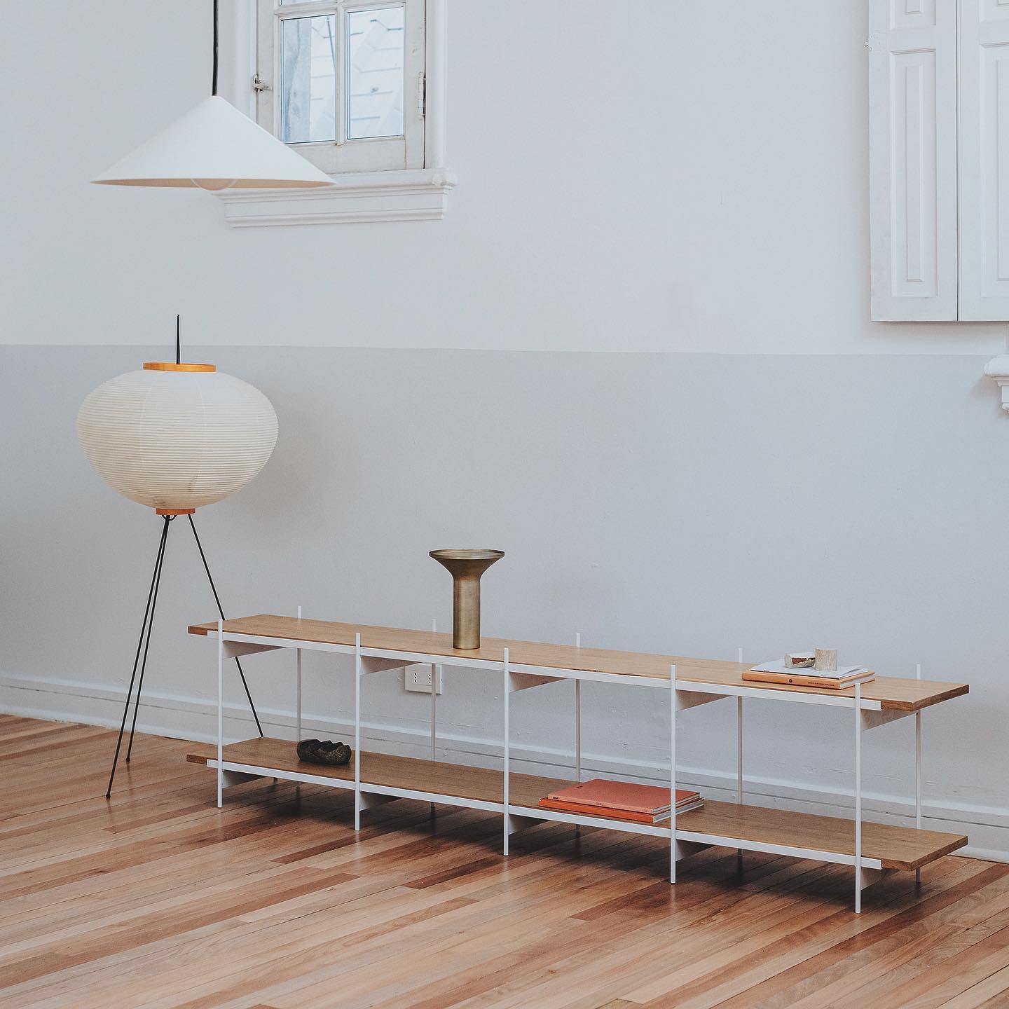 Akari Vloerlamp Mulberypapier Metaal Japanse Stijl Woonkamer