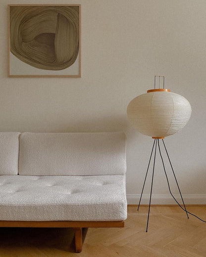 Akari Vloerlamp Mulberypapier Metaal Japanse Stijl Woonkamer
