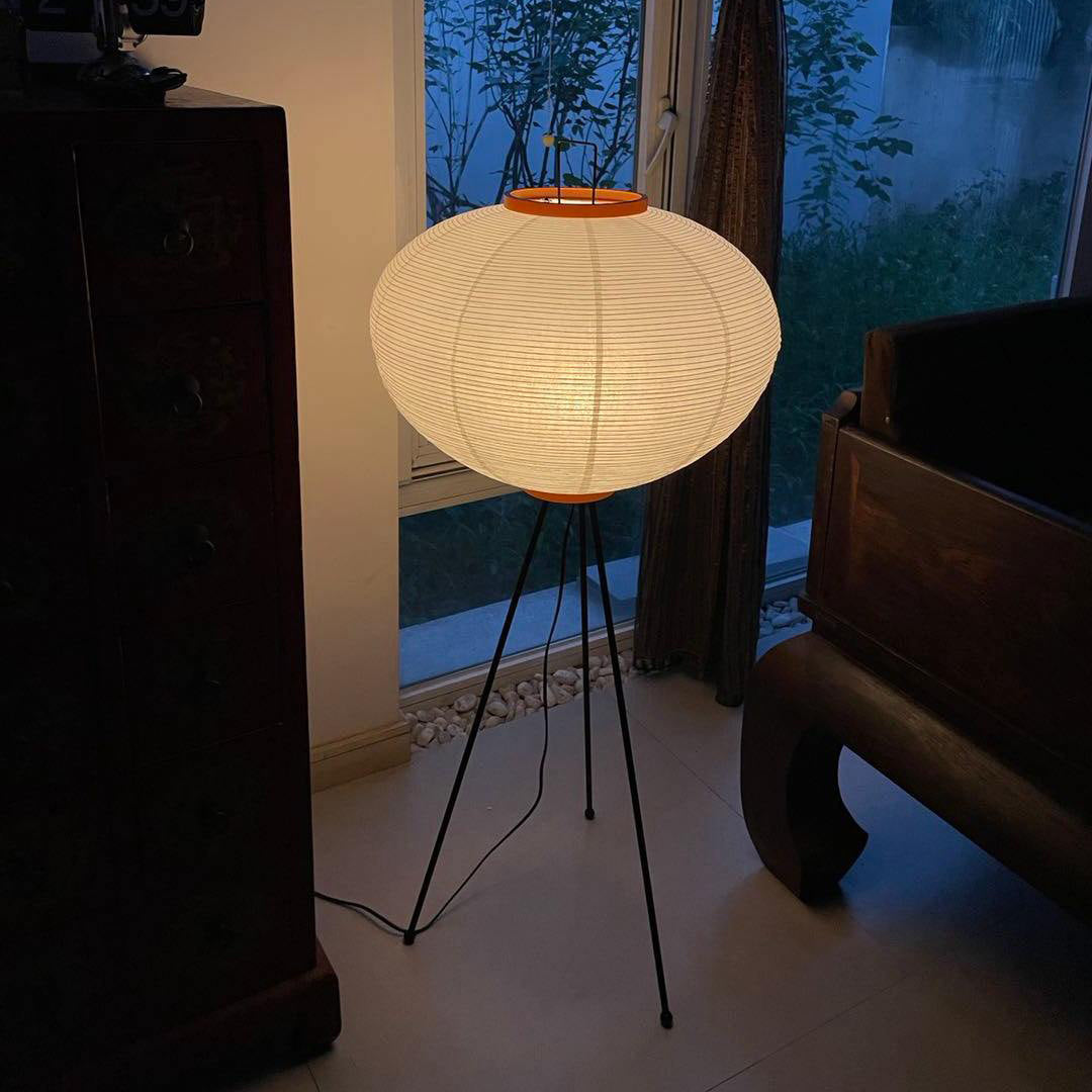 Akari Vloerlamp Mulberypapier Metaal Japanse Stijl Woonkamer