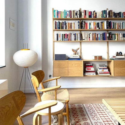 Akari Vloerlamp Mulberypapier Metaal Japanse Stijl Woonkamer