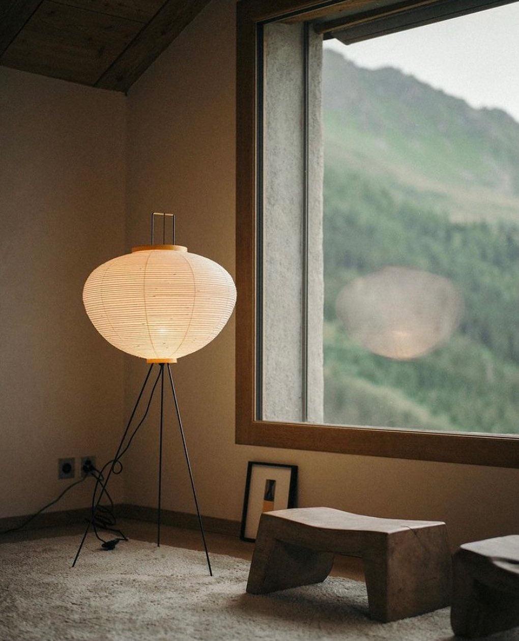 Akari Vloerlamp Mulberypapier Metaal Japanse Stijl Woonkamer