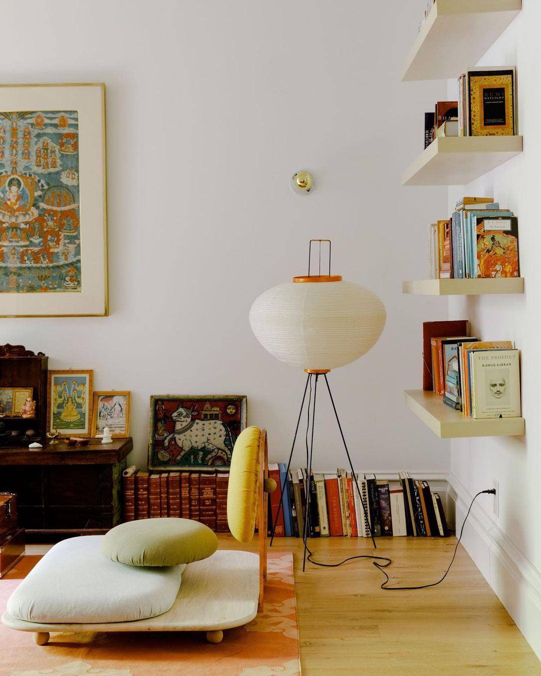 Akari Vloerlamp Mulberypapier Metaal Japanse Stijl Woonkamer