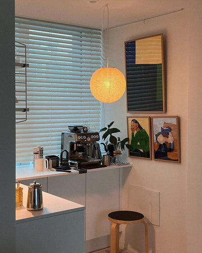 Japans Papieren Bolhanglamp – Handgemaakt Kozo Papier Hanglamp met Stekker – Zwevende Sfeerverlichting voor Woonkamer, Slaapkamer en Eetkamer – 10 Maten Verkrijgbaar