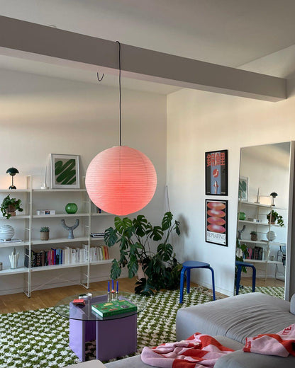 Japans Papieren Bolhanglamp – Handgemaakt Kozo Papier Hanglamp met Stekker – Zwevende Sfeerverlichting voor Woonkamer, Slaapkamer en Eetkamer – 10 Maten Verkrijgbaar