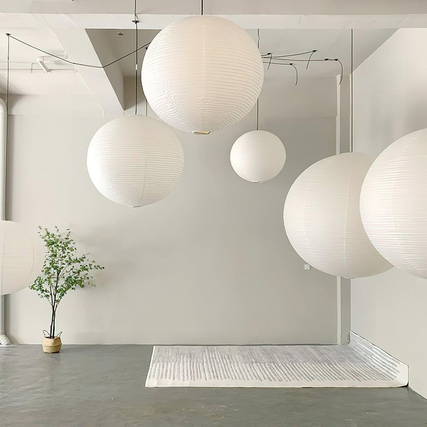 Japans Papieren Bolhanglamp – Handgemaakt Kozo Papier Hanglamp met Stekker – Zwevende Sfeerverlichting voor Woonkamer, Slaapkamer en Eetkamer – 10 Maten Verkrijgbaar