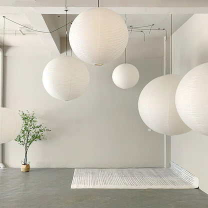 Japans Papieren Bolhanglamp – Handgemaakt Kozo Papier Hanglamp met Stekker – Zwevende Sfeerverlichting voor Woonkamer, Slaapkamer en Eetkamer – 10 Maten Verkrijgbaar