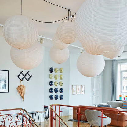 Japans Papieren Bolhanglamp – Handgemaakt Kozo Papier Hanglamp met Stekker – Zwevende Sfeerverlichting voor Woonkamer, Slaapkamer en Eetkamer – 10 Maten Verkrijgbaar