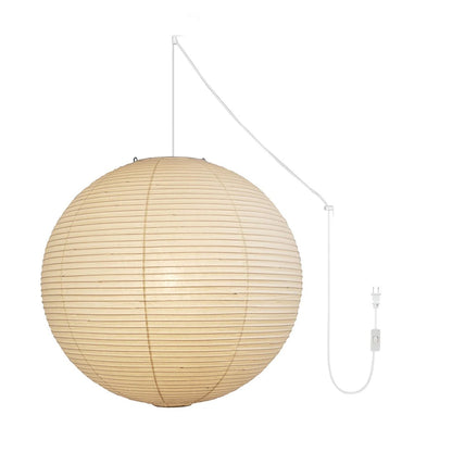 Japans Papieren Bolhanglamp – Handgemaakt Kozo Papier Hanglamp met Stekker – Zwevende Sfeerverlichting voor Woonkamer, Slaapkamer en Eetkamer – 10 Maten Verkrijgbaar