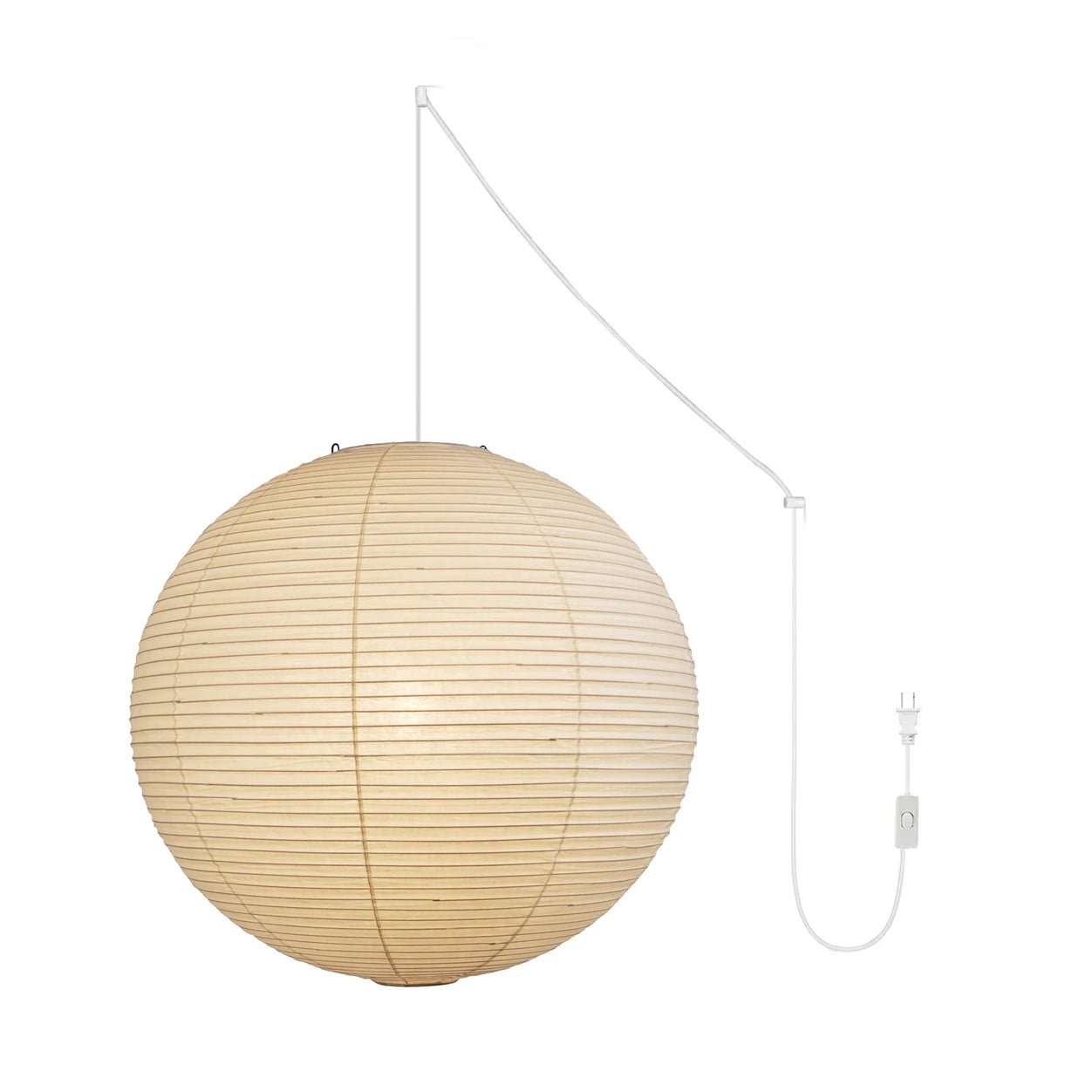 Japans Papieren Bolhanglamp – Handgemaakt Kozo Papier Hanglamp met Stekker – Zwevende Sfeerverlichting voor Woonkamer, Slaapkamer en Eetkamer – 10 Maten Verkrijgbaar