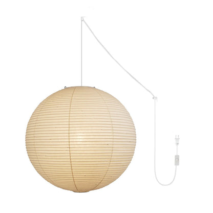 Japans Papieren Bolhanglamp – Handgemaakt Kozo Papier Hanglamp met Stekker – Zwevende Sfeerverlichting voor Woonkamer, Slaapkamer en Eetkamer – 10 Maten Verkrijgbaar