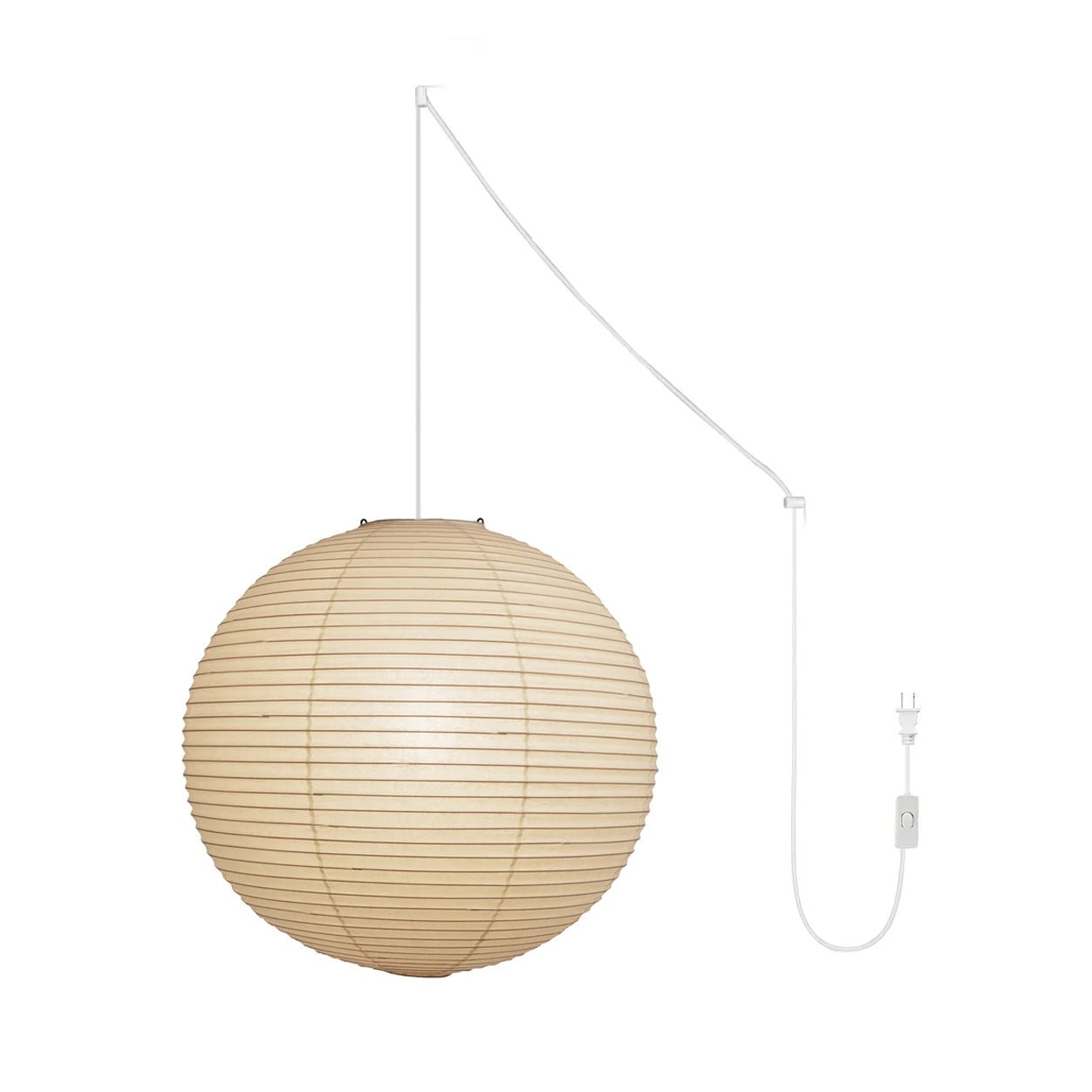 Japans Papieren Bolhanglamp – Handgemaakt Kozo Papier Hanglamp met Stekker – Zwevende Sfeerverlichting voor Woonkamer, Slaapkamer en Eetkamer – 10 Maten Verkrijgbaar