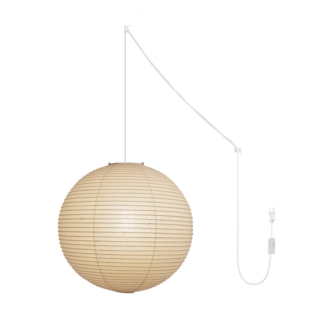 Japans Papieren Bolhanglamp – Handgemaakt Kozo Papier Hanglamp met Stekker – Zwevende Sfeerverlichting voor Woonkamer, Slaapkamer en Eetkamer – 10 Maten Verkrijgbaar