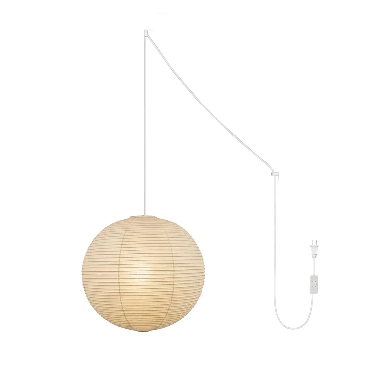 Japans Papieren Bolhanglamp – Handgemaakt Kozo Papier Hanglamp met Stekker – Zwevende Sfeerverlichting voor Woonkamer, Slaapkamer en Eetkamer – 10 Maten Verkrijgbaar