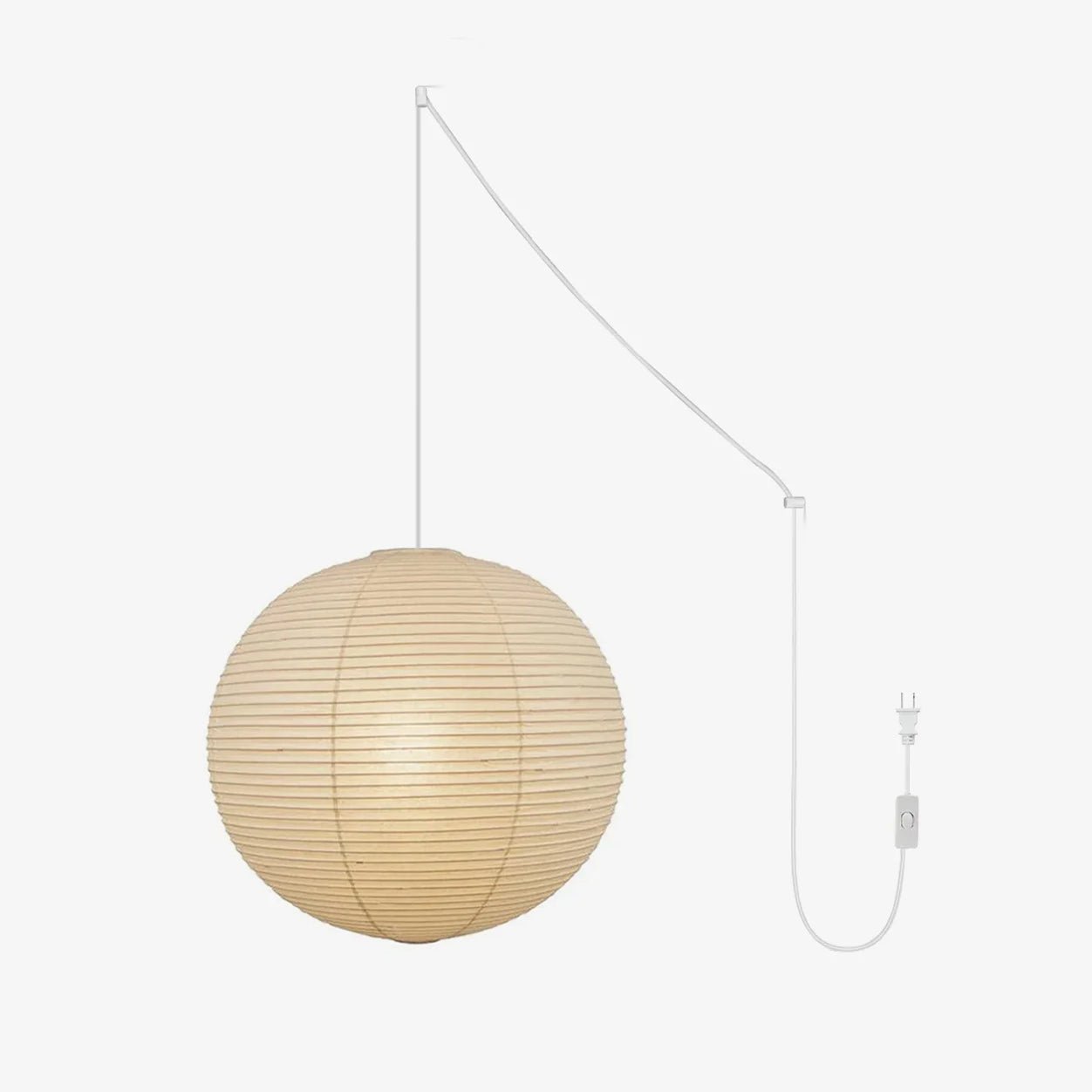 Japans Papieren Bolhanglamp – Handgemaakt Kozo Papier Hanglamp met Stekker – Zwevende Sfeerverlichting voor Woonkamer, Slaapkamer en Eetkamer – 10 Maten Verkrijgbaar