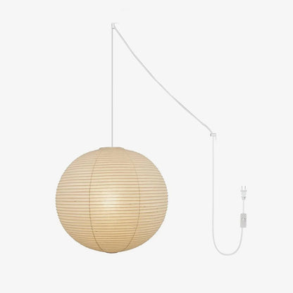 Japans Papieren Bolhanglamp – Handgemaakt Kozo Papier Hanglamp met Stekker – Zwevende Sfeerverlichting voor Woonkamer, Slaapkamer en Eetkamer – 10 Maten Verkrijgbaar