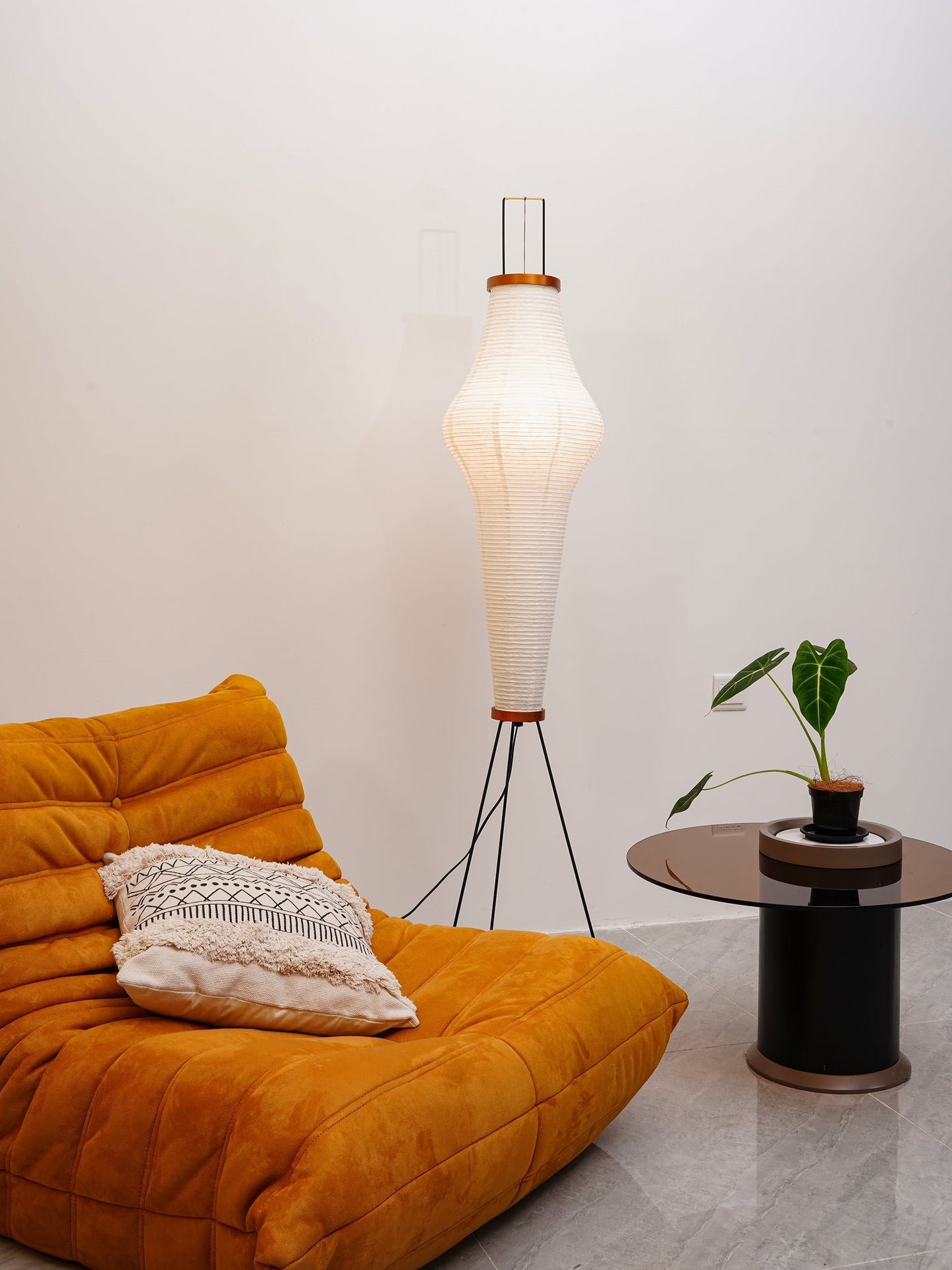 Akari Vloerlamp Mulberypapier Metaal Japanse Stijl Woonkamer