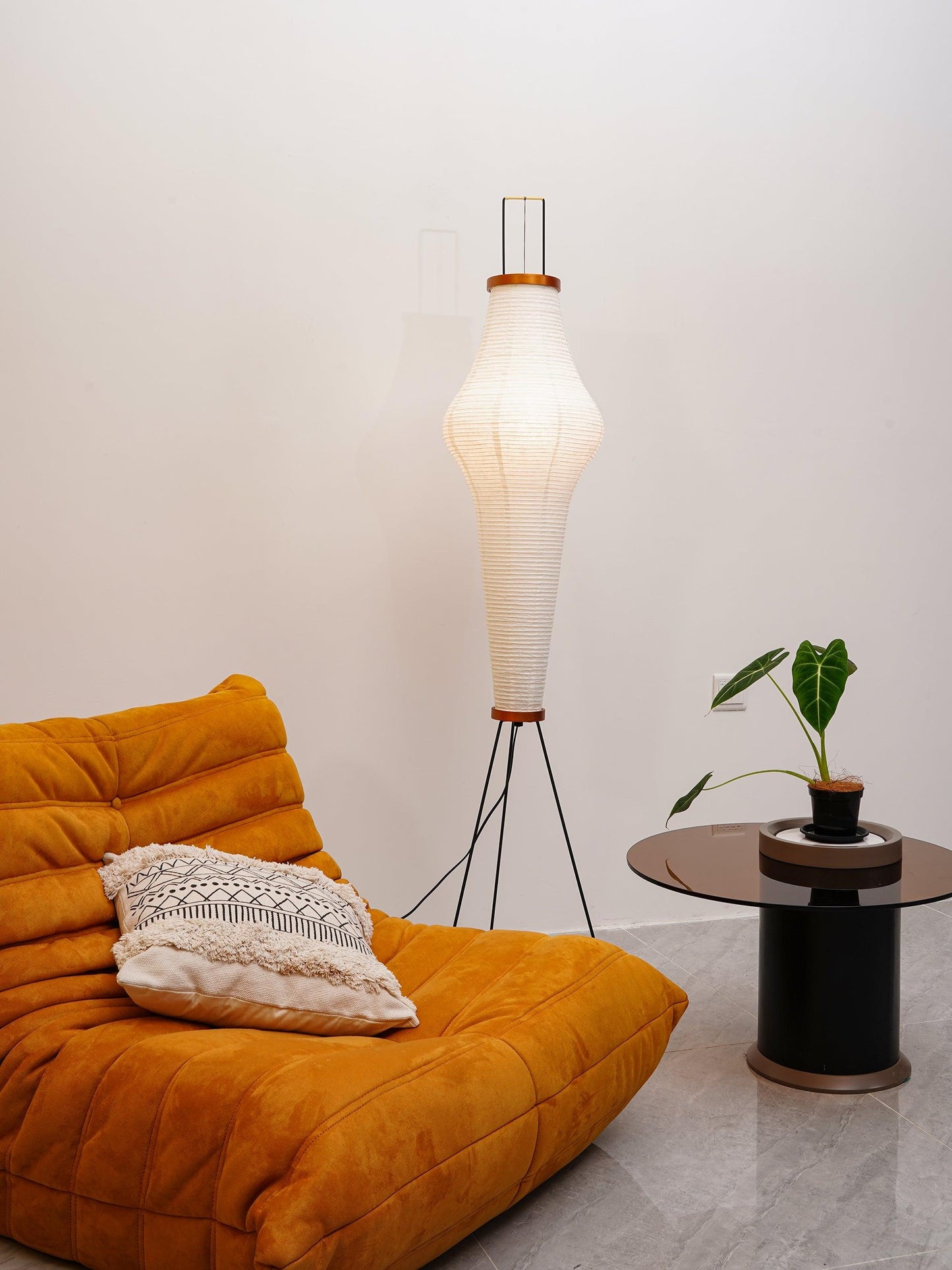 Akari Vloerlamp Mulberypapier Metaal Japanse Stijl Woonkamer