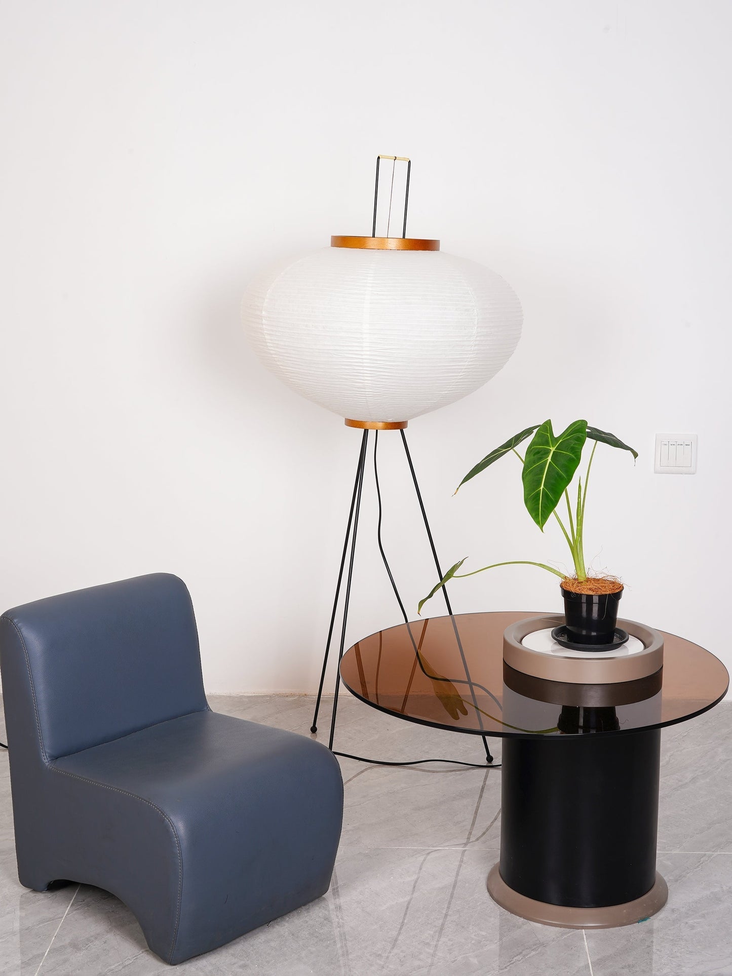 Akari Vloerlamp Mulberypapier Metaal Japanse Stijl Woonkamer