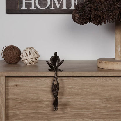 Decoratief beeld polystone 20cm zwart woonkamer sculptuur modern kunst beeld liefde verbinding