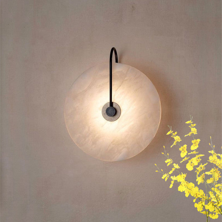 Alab marmeren LED wandlamp albast rond goud wandverlichting slaapkamer hal modern design sfeerverlichting