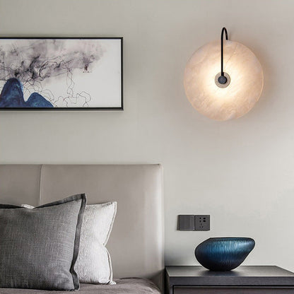 Alab marmeren LED wandlamp albast rond goud wandverlichting slaapkamer hal modern design sfeerverlichting
