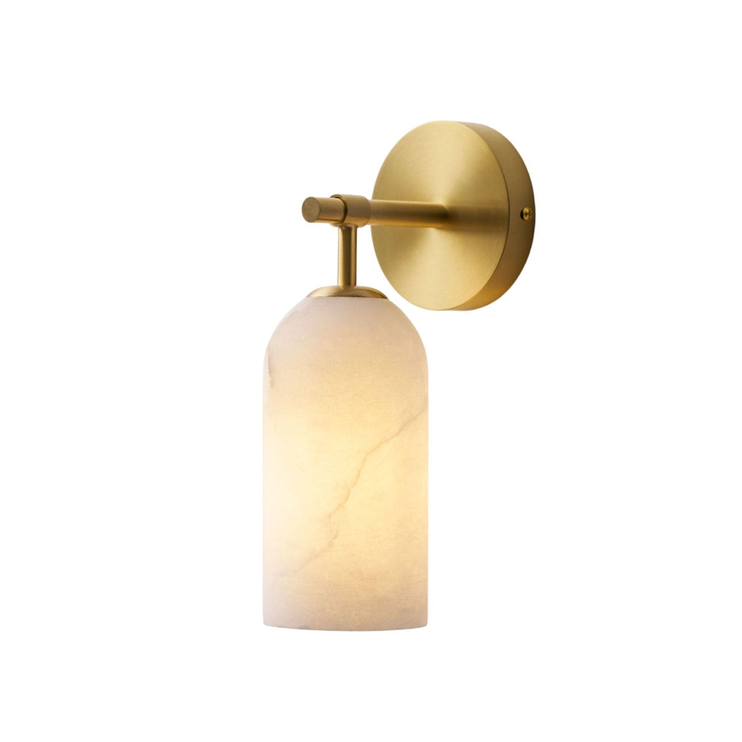 Albast Wandlamp Cilindervorm Minimalistisch Gouden Armatuur Warme Gloed Verlichting
