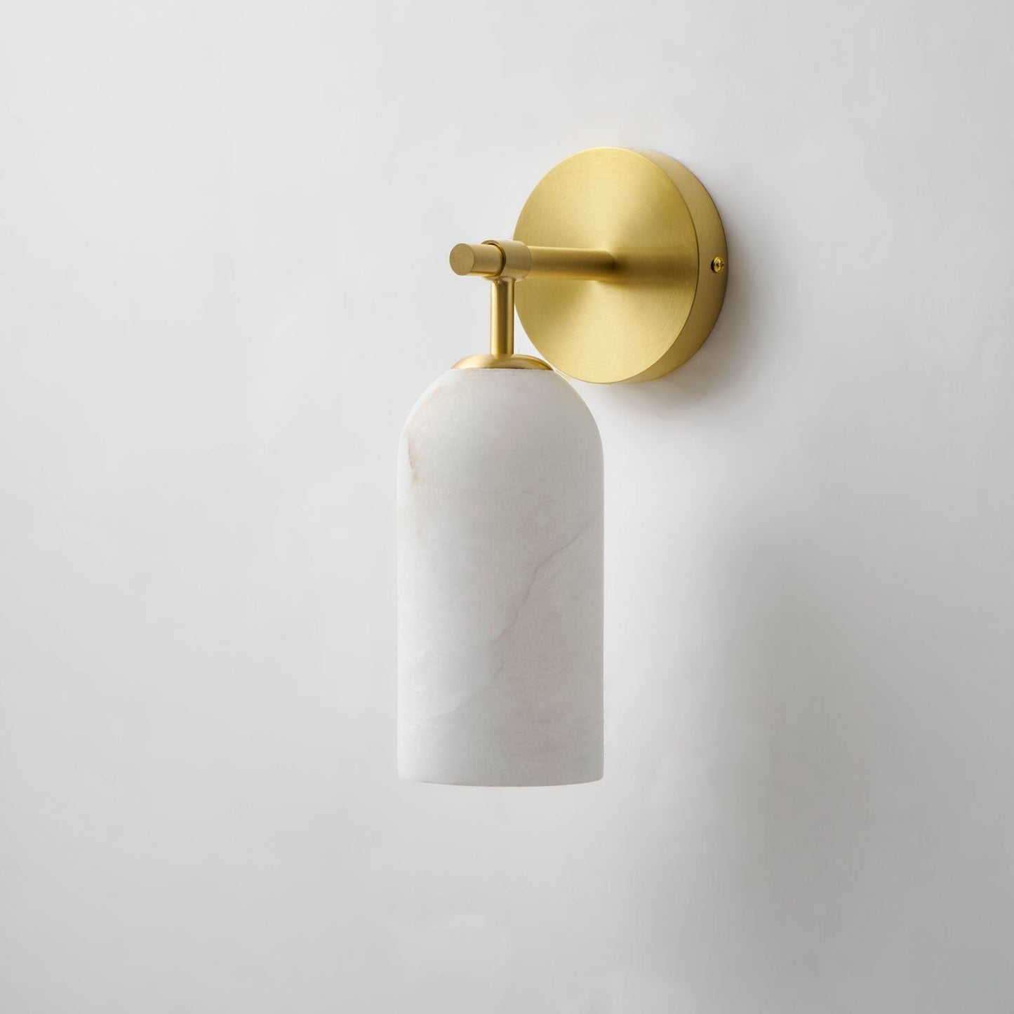 Albast Wandlamp Cilindervorm Minimalistisch Gouden Armatuur Warme Gloed Verlichting