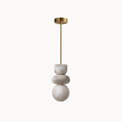 Alabaster Hanglamp met Messing Armatuur en Geïntegreerde LED – Luxe Natuurstenen Design Verlichting