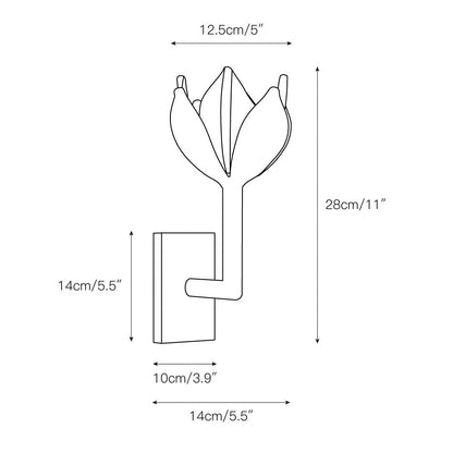 Design Wandlamp met Bloemvorm in Messing en Gips – Artistieke Wandverlichting Geïnspireerd op Giacometti voor Woonkamer en Hal