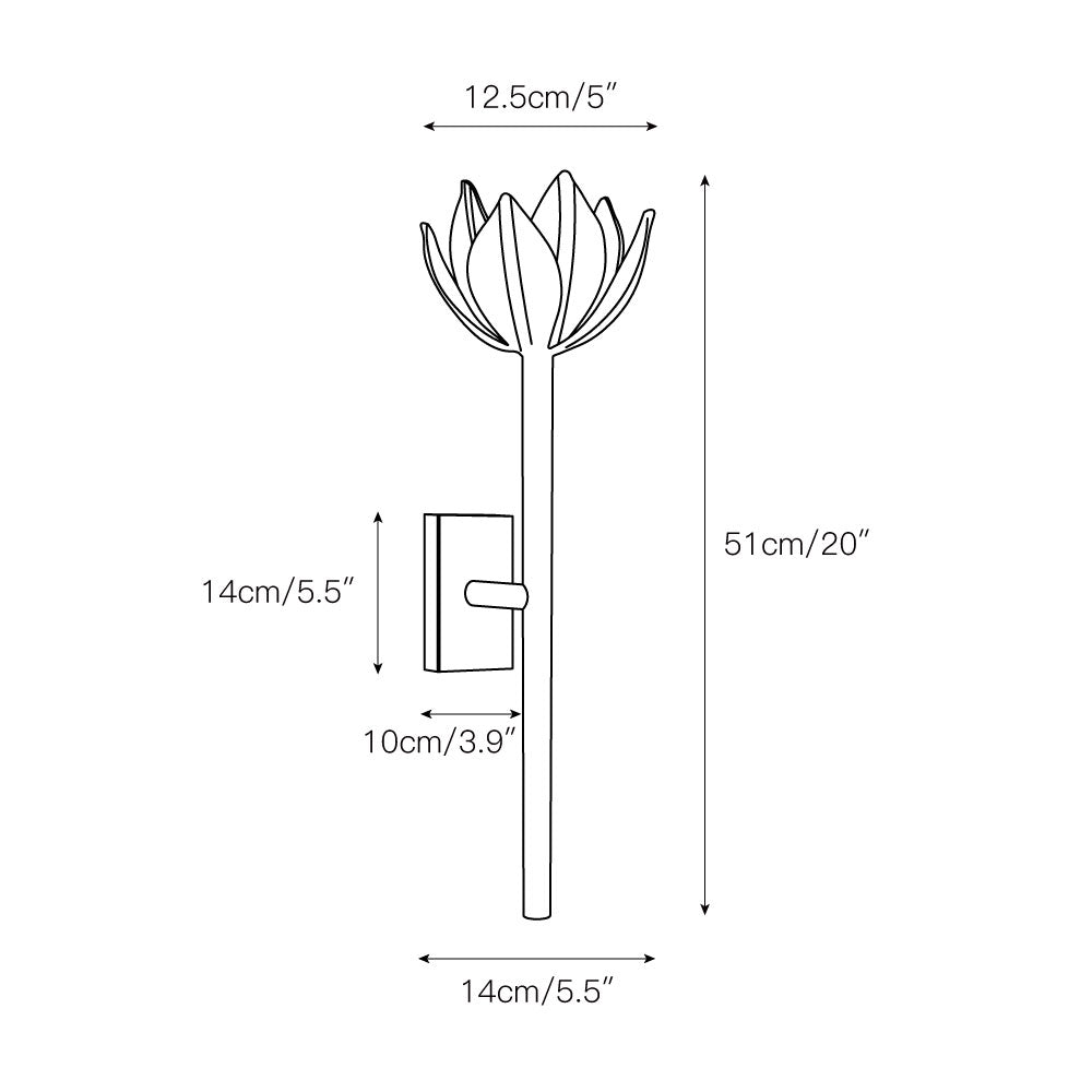 Design Wandlamp met Bloemvorm in Messing en Gips – Artistieke Wandverlichting Geïnspireerd op Giacometti voor Woonkamer en Hal