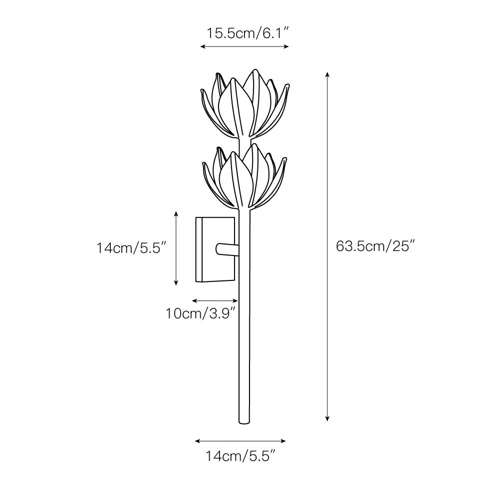 Design Wandlamp met Bloemvorm in Messing en Gips – Artistieke Wandverlichting Geïnspireerd op Giacometti voor Woonkamer en Hal