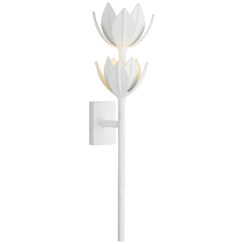 Design Wandlamp met Bloemvorm in Messing en Gips – Artistieke Wandverlichting Geïnspireerd op Giacometti voor Woonkamer en Hal