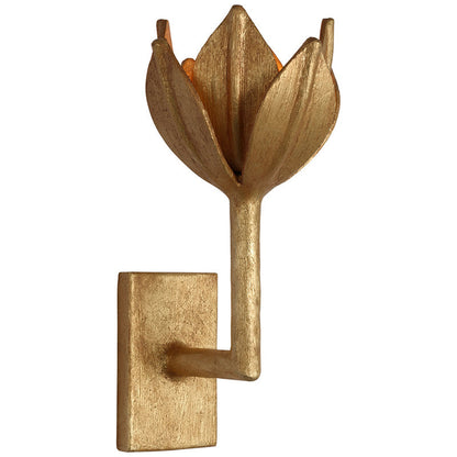 Design Wandlamp met Bloemvorm in Messing en Gips – Artistieke Wandverlichting Geïnspireerd op Giacometti voor Woonkamer en Hal
