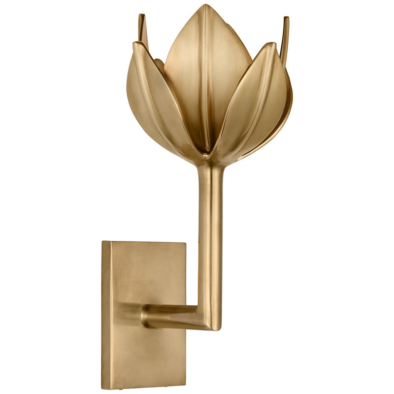 Design Wandlamp met Bloemvorm in Messing en Gips – Artistieke Wandverlichting Geïnspireerd op Giacometti voor Woonkamer en Hal