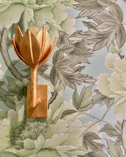Design Wandlamp met Bloemvorm in Messing en Gips – Artistieke Wandverlichting Geïnspireerd op Giacometti voor Woonkamer en Hal