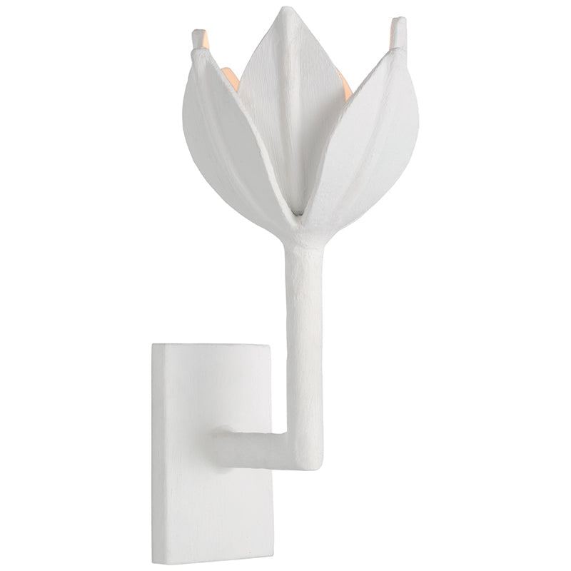 Design Wandlamp met Bloemvorm in Messing en Gips – Artistieke Wandverlichting Geïnspireerd op Giacometti voor Woonkamer en Hal
