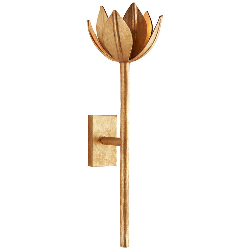 Design Wandlamp met Bloemvorm in Messing en Gips – Artistieke Wandverlichting Geïnspireerd op Giacometti voor Woonkamer en Hal