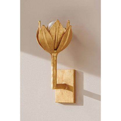 Design Wandlamp met Bloemvorm in Messing en Gips – Artistieke Wandverlichting Geïnspireerd op Giacometti voor Woonkamer en Hal