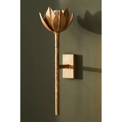 Design Wandlamp met Bloemvorm in Messing en Gips – Artistieke Wandverlichting Geïnspireerd op Giacometti voor Woonkamer en Hal