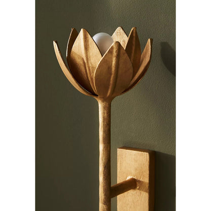 Design Wandlamp met Bloemvorm in Messing en Gips – Artistieke Wandverlichting Geïnspireerd op Giacometti voor Woonkamer en Hal
