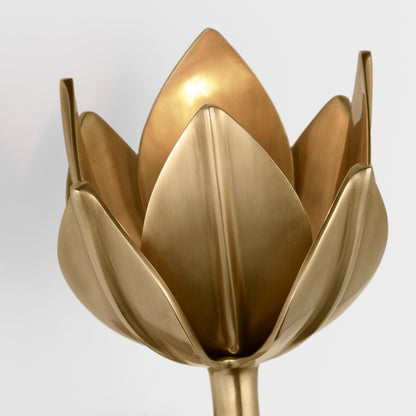 Design Wandlamp met Bloemvorm in Messing en Gips – Artistieke Wandverlichting Geïnspireerd op Giacometti voor Woonkamer en Hal