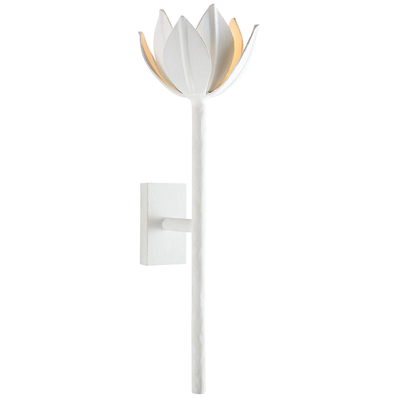 Design Wandlamp met Bloemvorm in Messing en Gips – Artistieke Wandverlichting Geïnspireerd op Giacometti voor Woonkamer en Hal