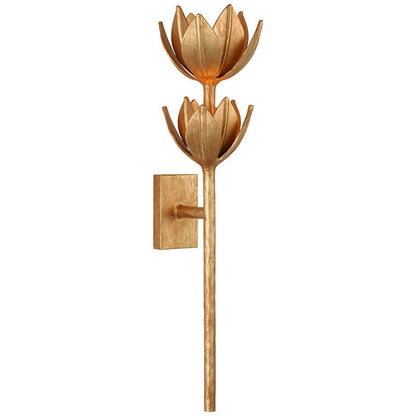 Design Wandlamp met Bloemvorm in Messing en Gips – Artistieke Wandverlichting Geïnspireerd op Giacometti voor Woonkamer en Hal