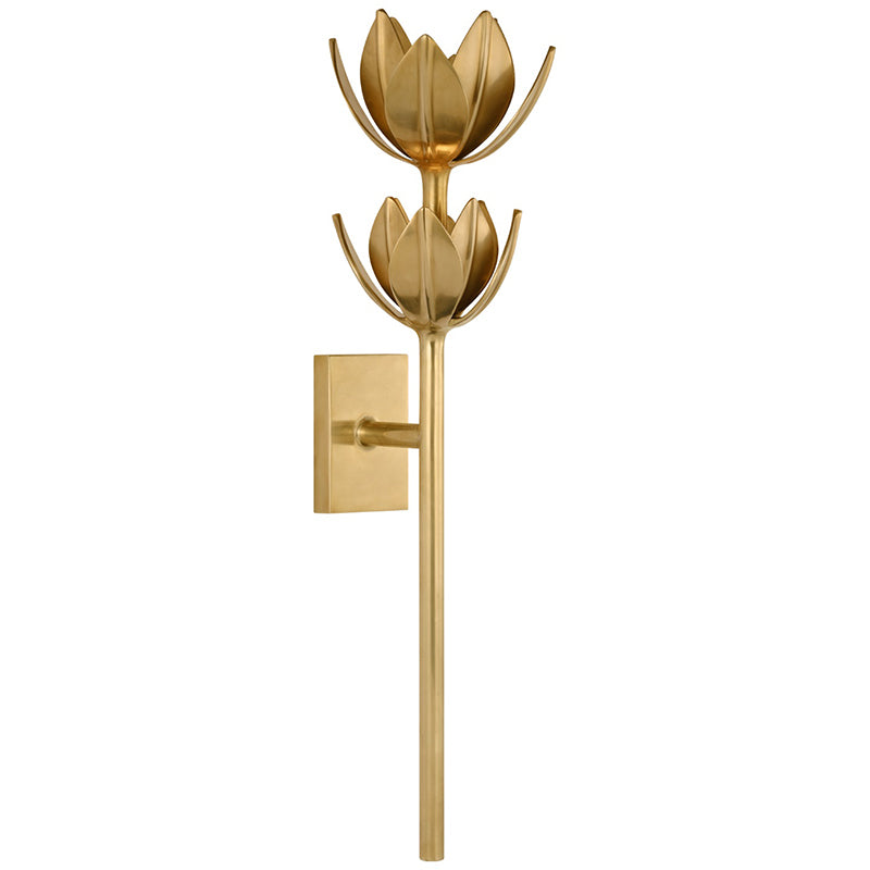 Design Wandlamp met Bloemvorm in Messing en Gips – Artistieke Wandverlichting Geïnspireerd op Giacometti voor Woonkamer en Hal