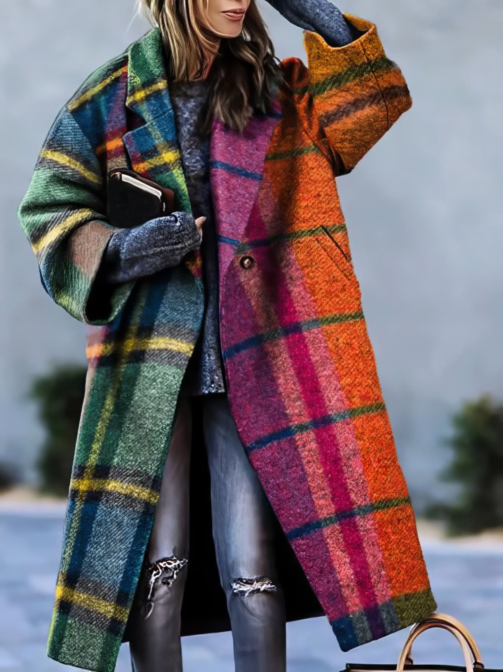 Dames Mantel Lange Reverskraag Elegante Winterjas - StudioMarella